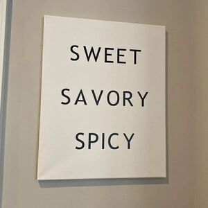 Kitchen Canvas Artwork Sign Sweet Savory Spicy